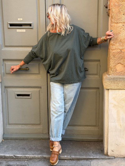 T-shirt NINETTE loose kaki... 2