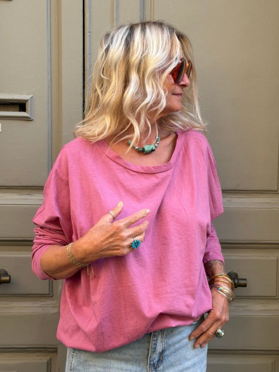 T-shirt NINETTE loose rose...