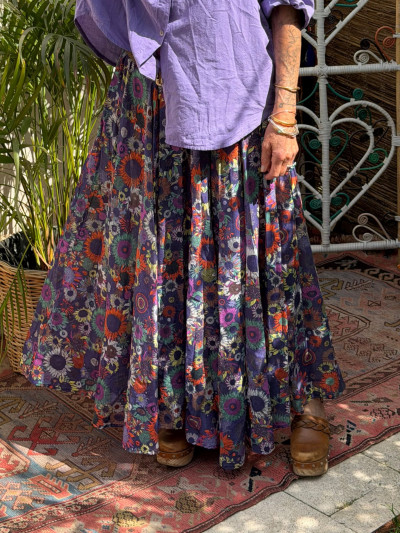 Jupe DAISY violet à fleurs