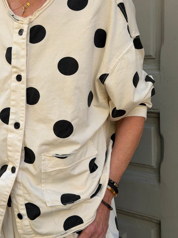 Gilet BELLA écru à pois