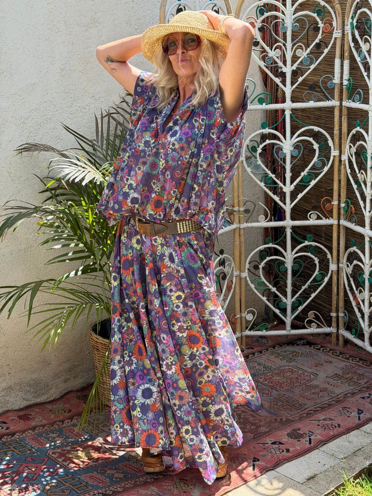 Jupe DAISY violet à fleurs