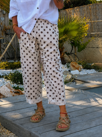 Pantalon ALEX à pois choco