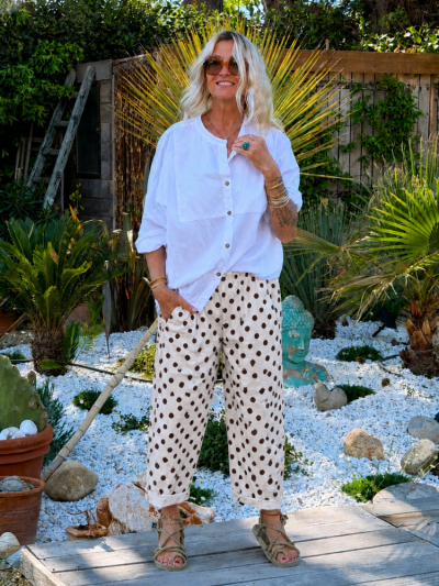 Pantalon ALEX à pois choco 2