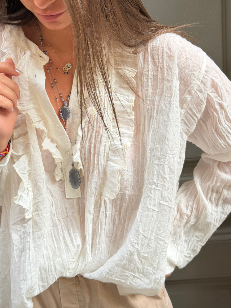 Blouse NOA écru à volant