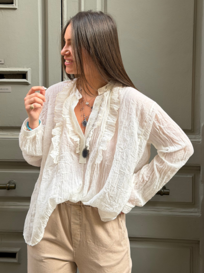 Blouse NOA écru à volant