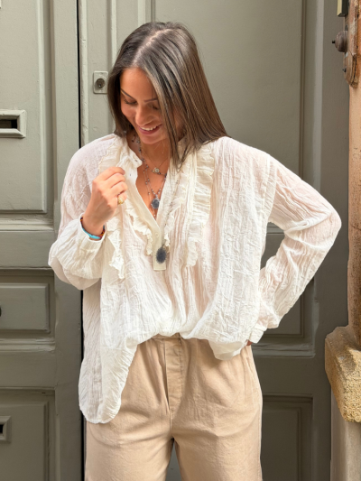 Blouse NOA écru à volant