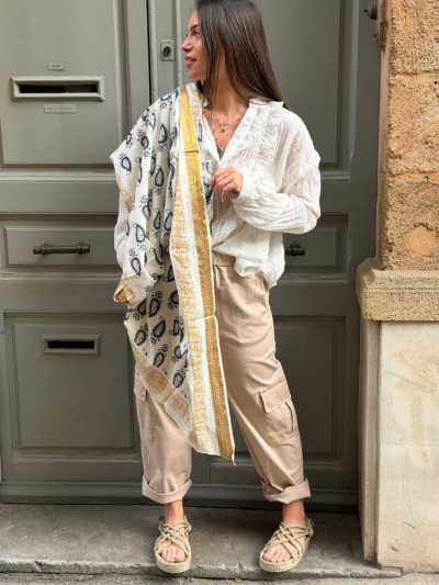Blouse NOA écru à volant