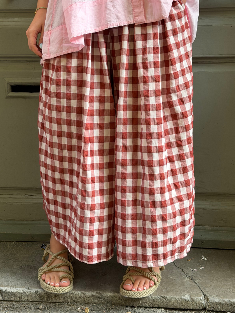 Pantalon VICTOR carreaux bordeaux