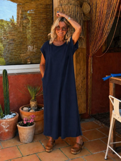 Robe HORTENSE bleu marine