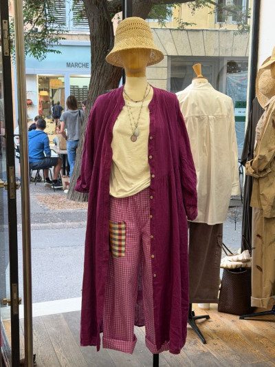 Pantalon MARCUS rose à carreaux