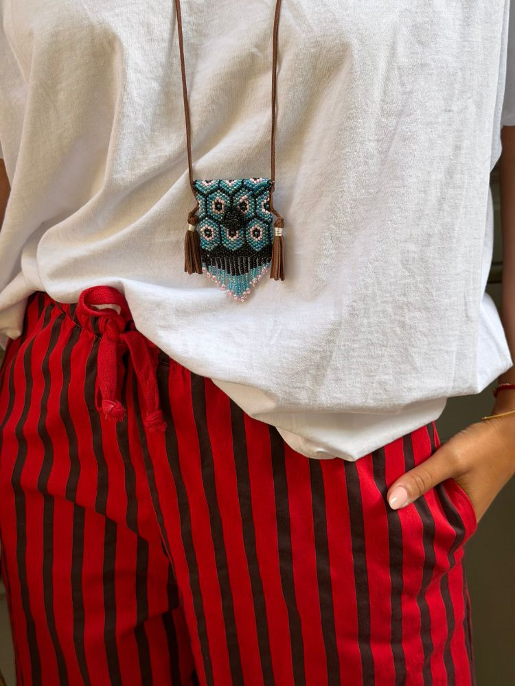 Pantalon NOVA rayé rouge