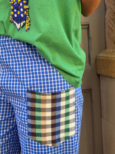 Pantalon MARCUS bleu à carreaux