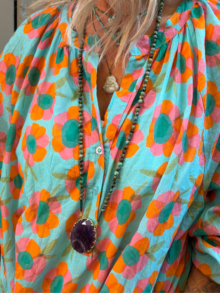Sautoir DALIA violet à perles