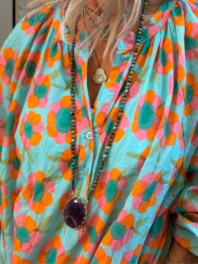 Sautoir DALIA violet à perles