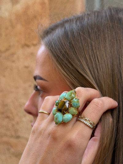 Bague FLEUR turquoise
