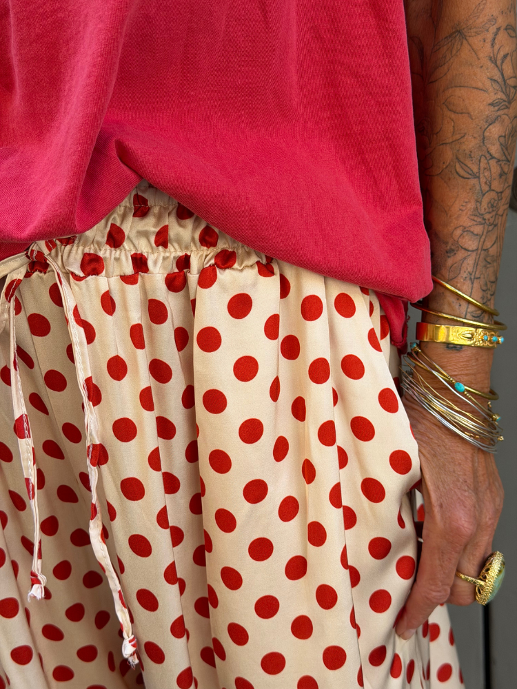 Pantalon KEMY à pois rouge