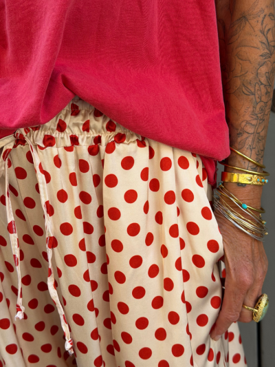 Pantalon KEMY à pois rouge