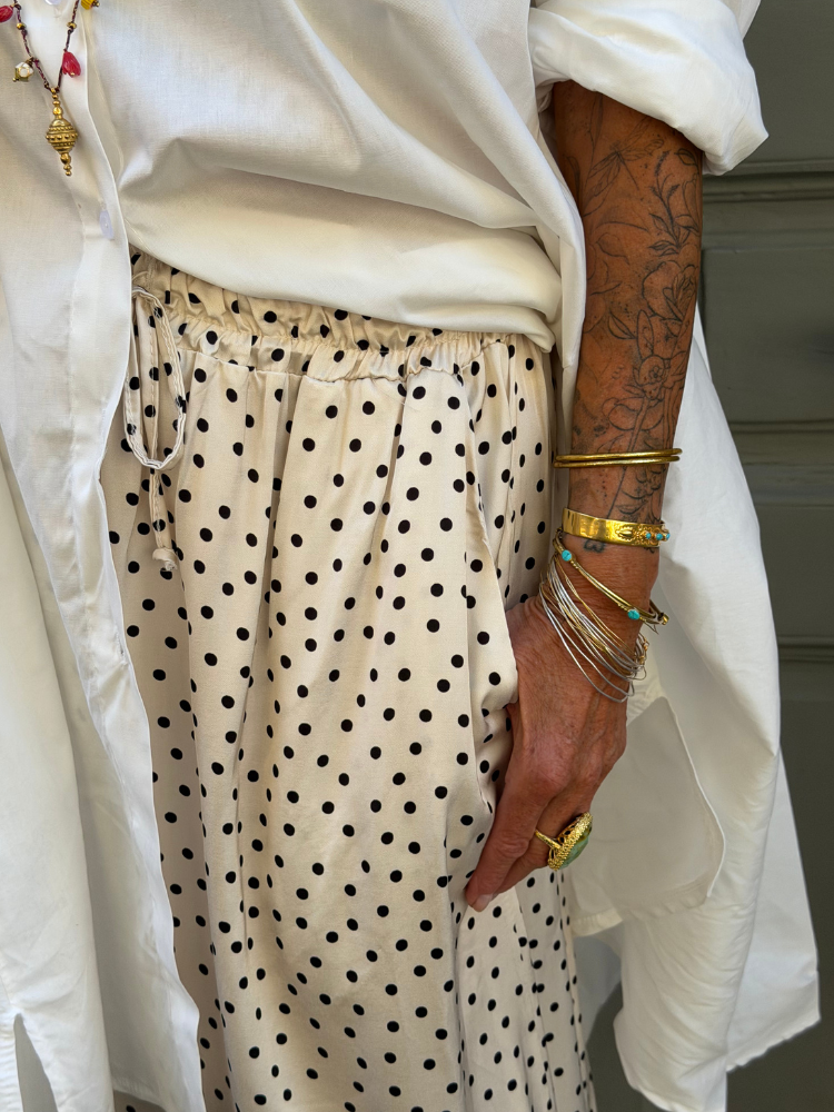 Pantalon KATE à pois noir