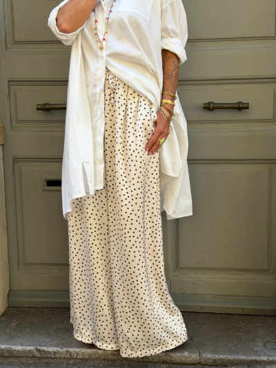 Pantalon KATE à pois noir