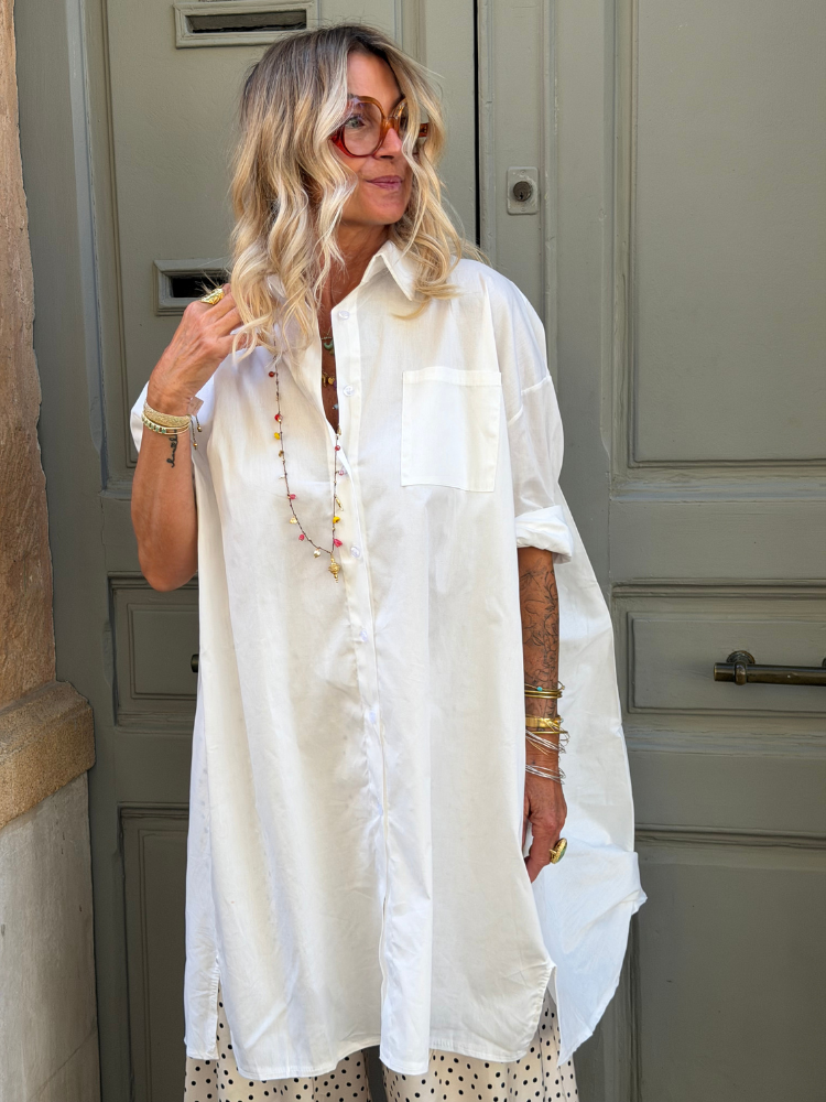 Robe chemise FLY blanc