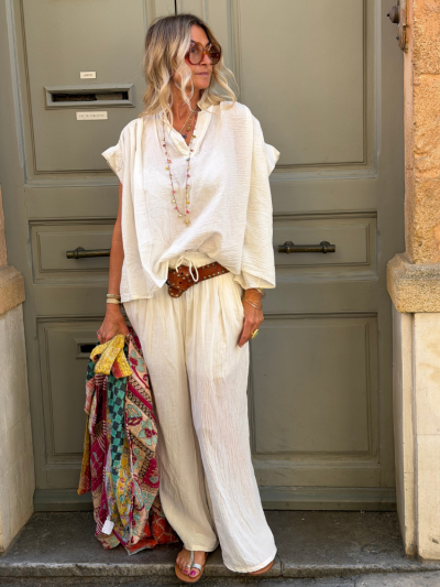Pantalon BLIZ écru 2