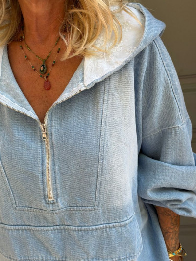 Sweat FLOR denim