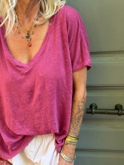 T-shirt CAROL framboise 2