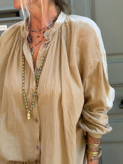 Chemise DALLAS camel tie and dye