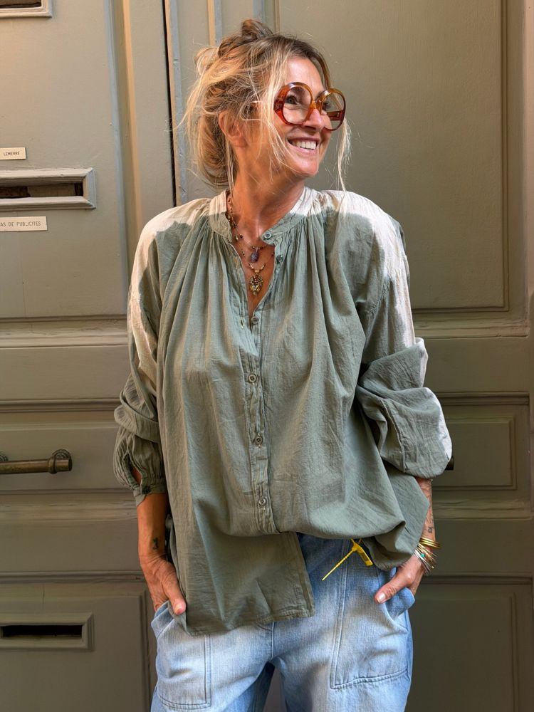 Chemise DALLAS kaki tie and dye
