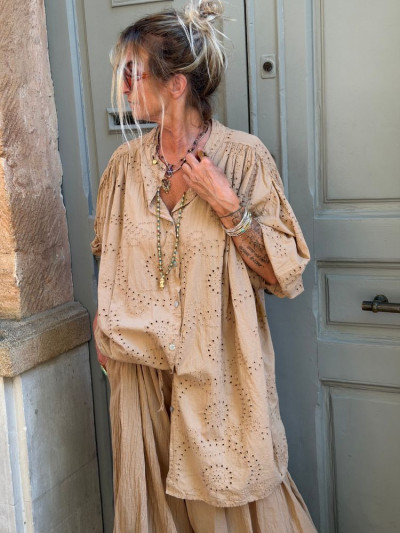 Robe/Chemise ESTELLE camel