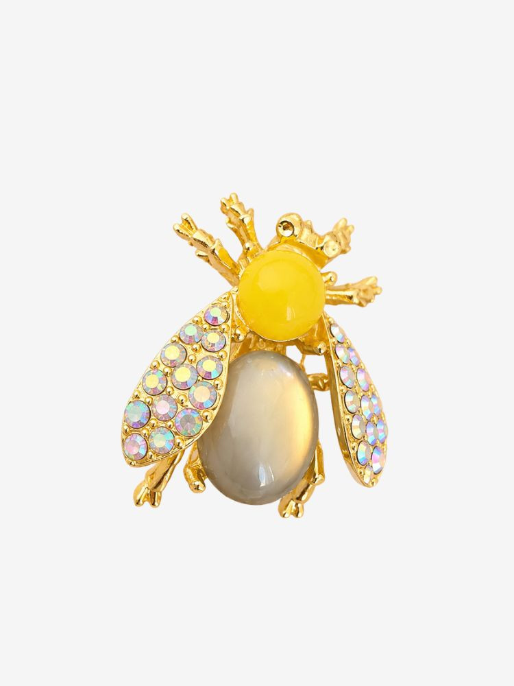 Broche ABELIA à strass jaune