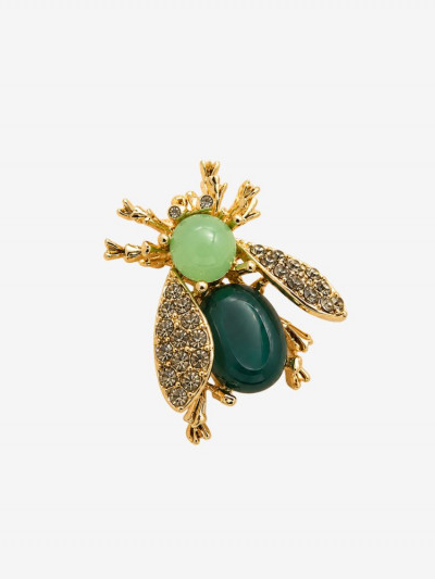 Broche ABELIA à strass vert