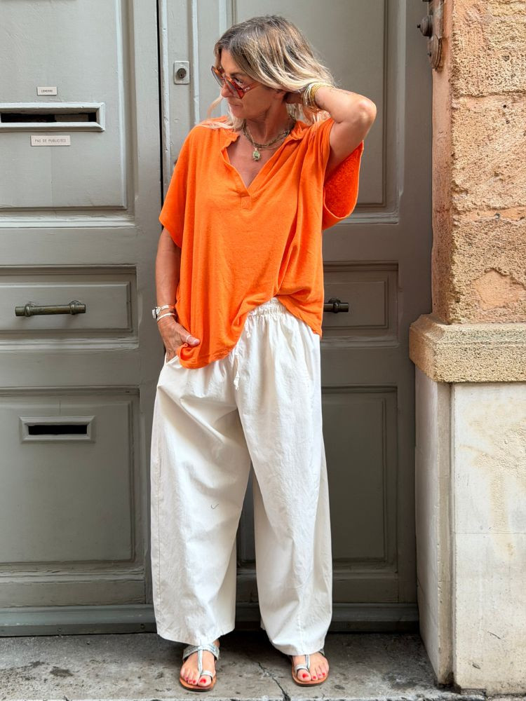T-shirt JASMIN orange manches courtes