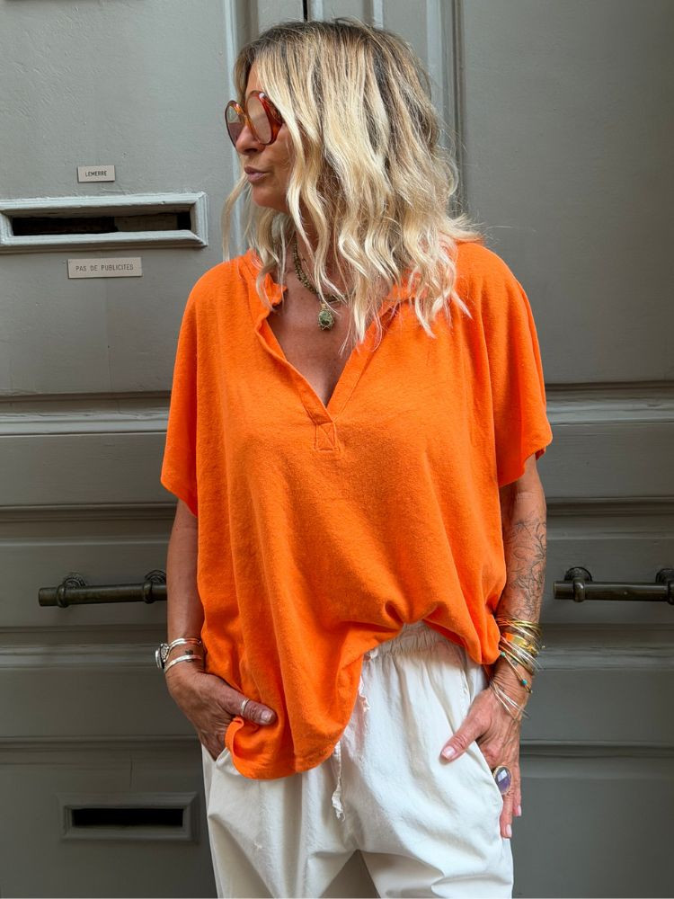 T-shirt JASMIN orange manches courtes
