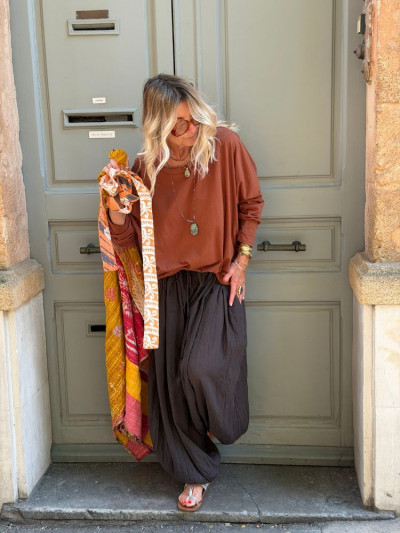 T-shirt NINETTE loose caramel 2