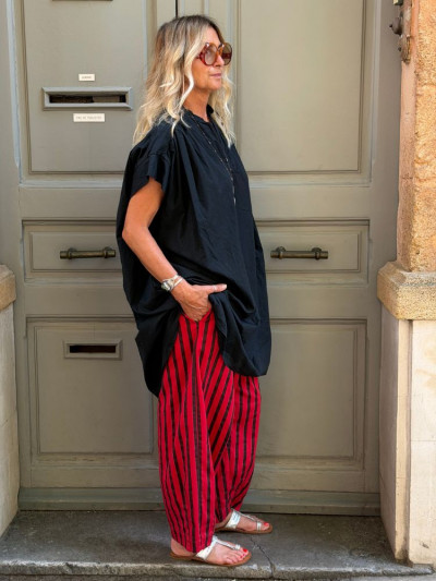 Pantalon NOVA rayé rouge 2