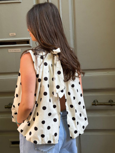 Top BORN a pois blanc 2