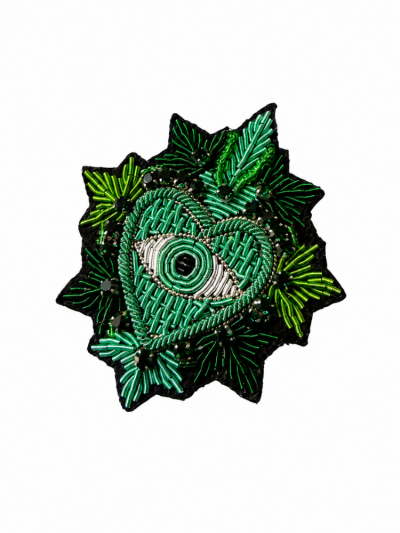 Broche EX-VOTOS vert&noir