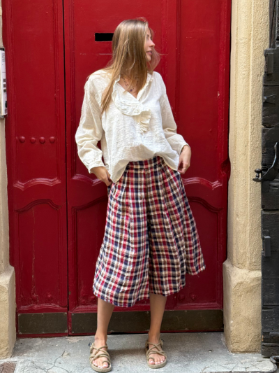 Blouse NUNKI écru à volant