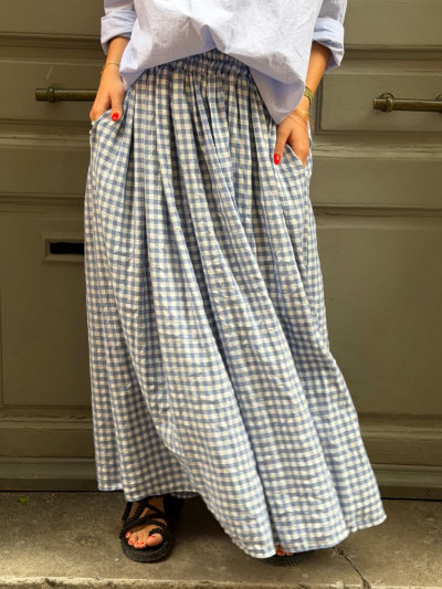 Jupe GIGI vichy bleu ciel