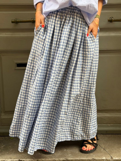 Jupe GIGI vichy bleu ciel
