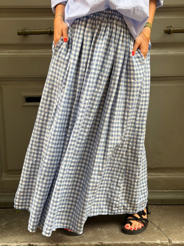 Jupe GIGI vichy bleu ciel