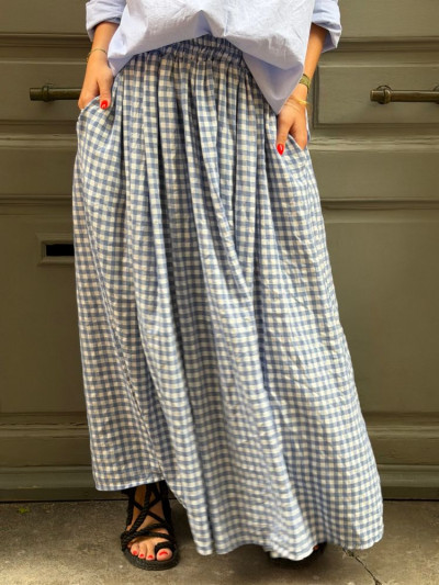Jupe GIGI vichy bleu ciel
