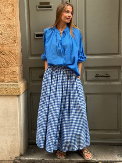 Jupe GIGI vichy bleu marine 2