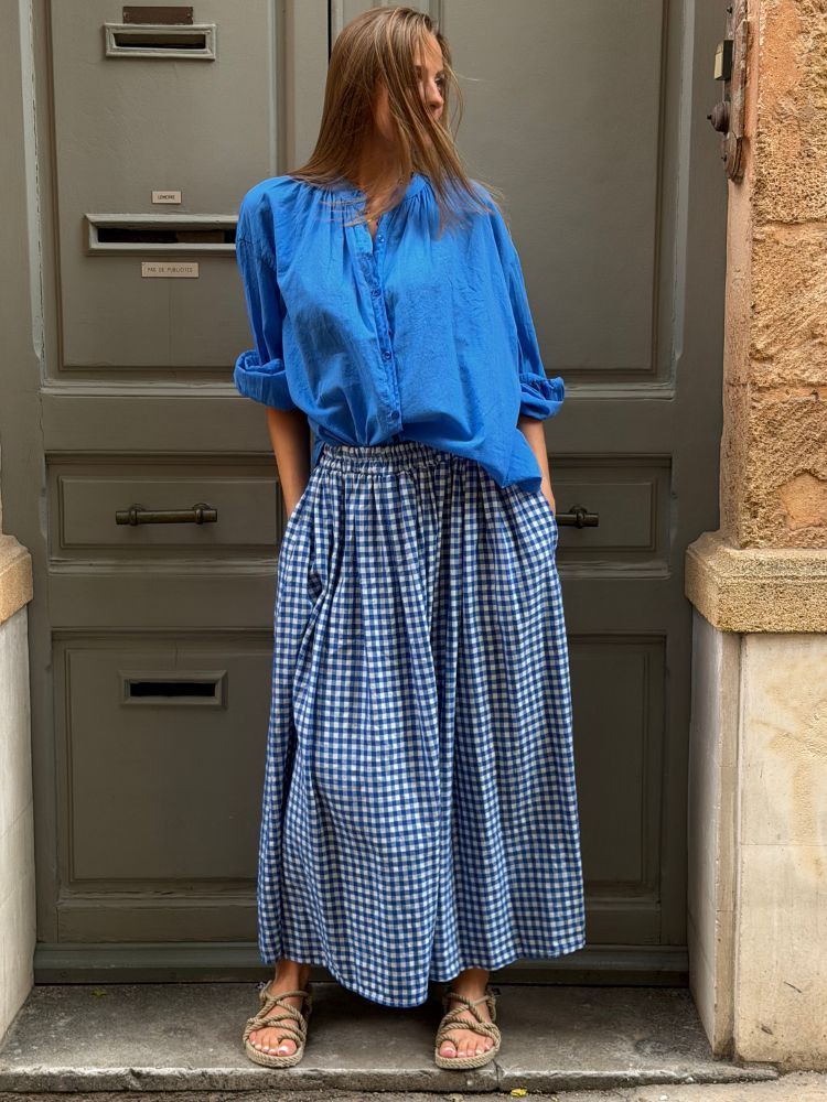 Jupe GIGI vichy bleu marine