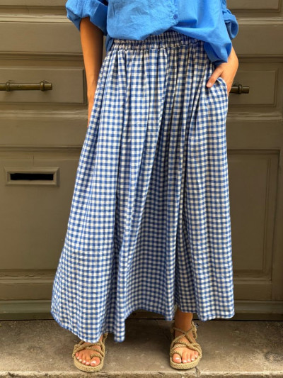 Jupe GIGI vichy bleu marine
