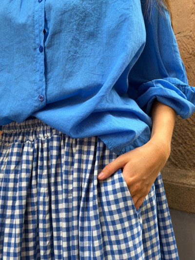 Jupe GIGI vichy bleu marine