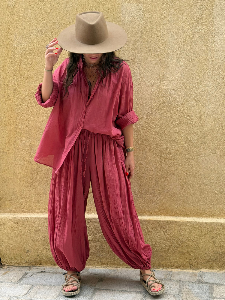 Chemise EDEN framboise