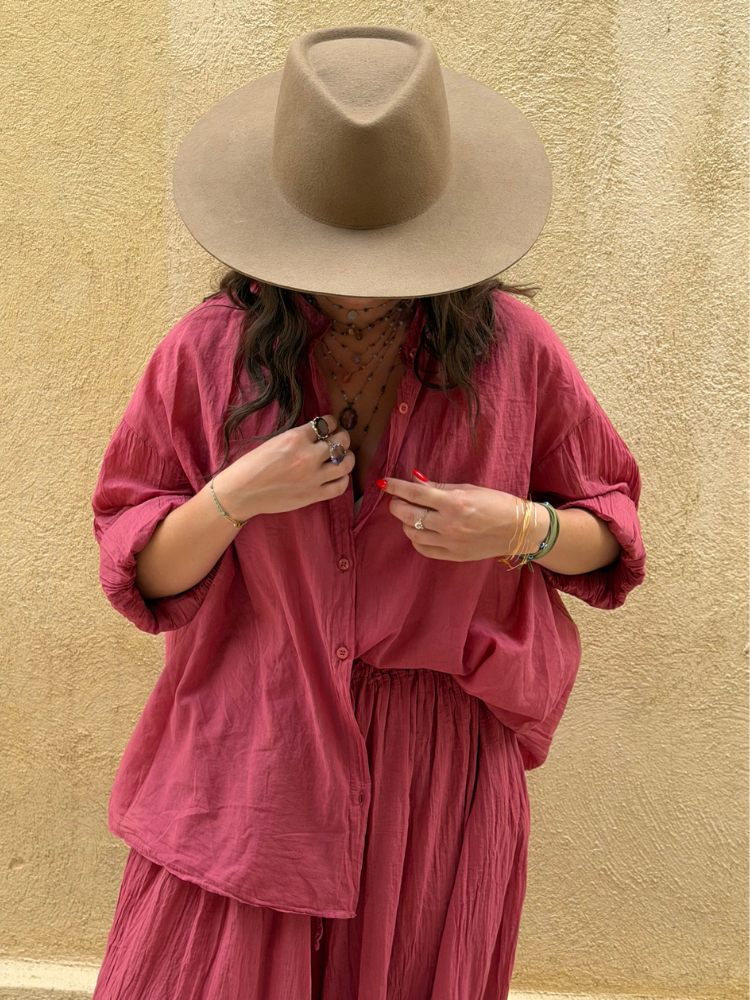 Chemise EDEN framboise