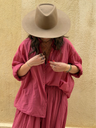 Chemise EDEN framboise